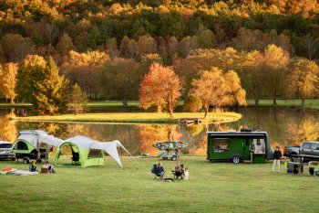 GO Camper; Go Easy kayak; VAST; Camp kitchen; people