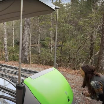 Woman raising GO Camper