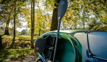Kayak with kayak paddle side view