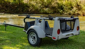 Go Easy kayak trailer crossbar river