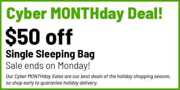 Coupon Cyber MONTHday sleeping bag